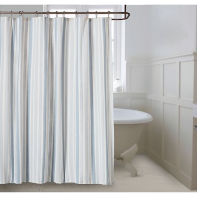 Bee &amp; Willow&trade; Coastal Stripe 72-Inch x 72-Inch Shower Curtain in Blue Fog