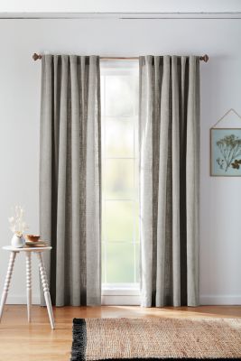Bee & Willow&trade; Textured Herringbone 95-Inch Rod Pocket Curtain Panel in Grey (Single)