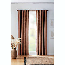 Bee & Willow™ Textured Herringbone 95-Inch Rod Pocket Curtain Panel in Rust (Single)