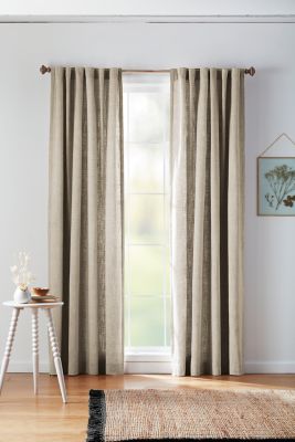 Bee & Willow&trade; Textured Herringbone 108-Inch Rod Pocket Curtain Panel in Taupe (Single)