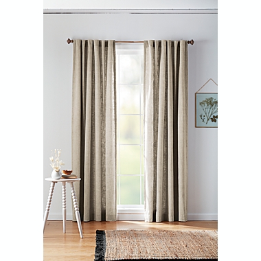 Bee & Willow&trade; Textured Herringbone 108-Inch Rod Pocket Curtain Panel in Taupe (Single). View a larger version of this product image.