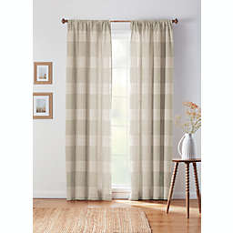 Bee & Willow™ Textured Check 95-Inch Rod Pocket/Back Tab Curtain Panel in Grey (Single)