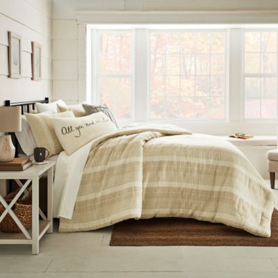 Bee &amp; Willow&trade; Cordova Stripe 3-Piece Duvet Cover Set in Ivory/Beige