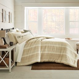 Bee & Willow™ Cordova Stripe 3-Piece Duvet Cover Set in Ivory/Beige