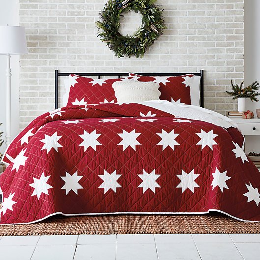 Alternate image 1 for Bee & Willow™ Star 3-Piece Full/Queen Quilt Set in Red/White