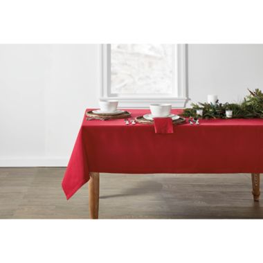 Bee &amp; Willow&reg; Solid Hemstitch 60-Inch x 120-Inch Rectangular Tablecloth in Red. View a larger version of this product image.