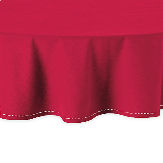 Alternate image 1 for Bee & Willow™ Solid Hemstitch 70-Inch Round Tablecloth in Red