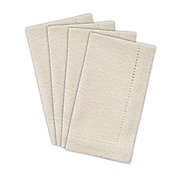 Bee &amp; Willow&trade; Solid Hemstitch Napkins in White/Gold (Set of 4)