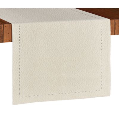 Bee &amp; Willow&trade; Solid Hemstitch 90-Inch Table Runner in White/Gold