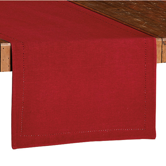 Alternate image 1 for Bee & Willow™ Solid Hemstitch 90-Inch Table Runner in Red