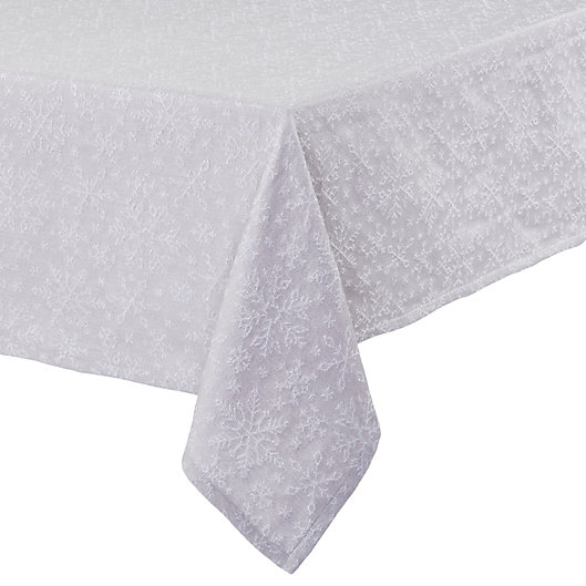 Alternate image 1 for Bee & Willow™ Jacquard Snow Tablecloth in White