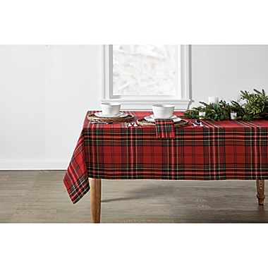 Bee &amp; Willow&trade; Plaid Tablecloth in Red. View a larger version of this product image.