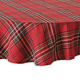 Bee &amp; Willow&trade; Plaid 70-Inch Round Tablecloth in Red
