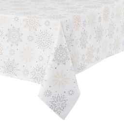 Bee & Willow™ Snowfall 60-Inch x 144-Inch Rectangular Christmas Tablecloth in Silver/Gold