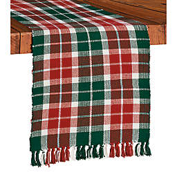 Bee &amp; Willow&trade; Christmas Fringe Plaid Table Runner in Red/Green