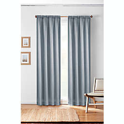 Bee & Willow™ Textured Solid 63-Inch Rod Pocket/Back Tab Curtain Panel in Navy (Single)