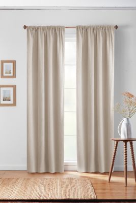 Bee & Willow&trade; Textured Solid 63-Inch Rod Pocket/Back Tab Curtain Panel in Taupe (Single)