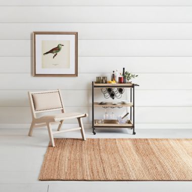 Bee &amp; Willow&trade; Bar Cart with Wine Rack in Natural/Black. View a larger version of this product image.