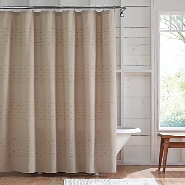 Bee Willow Textured Stripe Shower, Linen Shower Curtain Canada