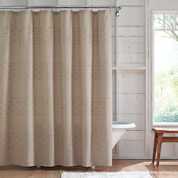 Bee & Willow™ 72-Inch x 98-Inch Textured Stripe Shower Curtain in Pure Cashmere
