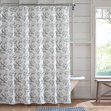 Bee &amp; Willow&trade; 72-Inch x 72-Inch Stamped Leaves Shower Curtain in Quarry Grey. View a larger version of this product image.