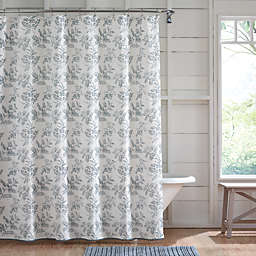 Bee & Willow™ 54-Inch x 80-Inch Stamped Leaves Shower Curtain in Quarry Grey