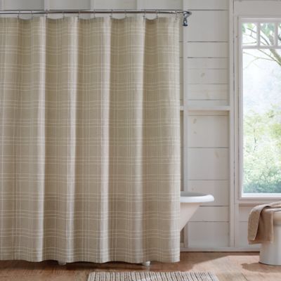 Bee &amp; Willow&trade; 72-Inch x 72-Inch Woven Windowpane Shower Curtain in Flax