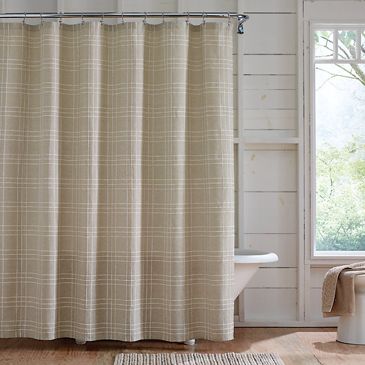 Alternate image 1 for Bee & Willow™ 72-Inch x 72-Inch Woven Windowpane Shower Curtain in Flax