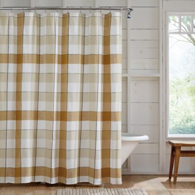 Bee &amp; Willow&trade; 72-Inch x 72-Inch Tonal Check Shower Curtain in Gold