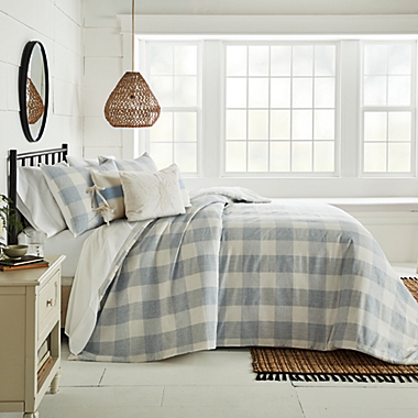Bee &amp; Willow&trade; Gingham 3-Piece King Comforter Set in Blue/White. View a larger version of this product image.