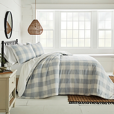 Bee &amp; Willow&trade; Gingham 3-Piece King Comforter Set in Blue/White. View a larger version of this product image.