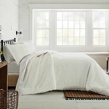 Bee &amp; Willow&trade; Waffle Check 3-Piece King Comforter Set in White. View a larger version of this product image.