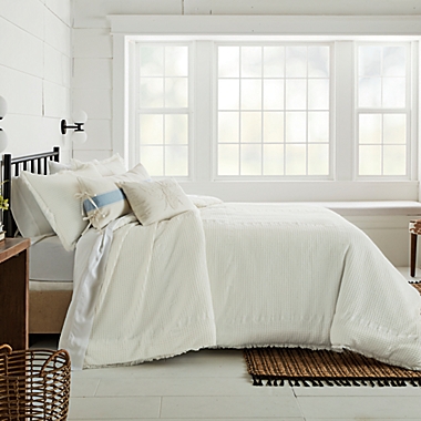 Bee &amp; Willow&trade; Waffle Check 3-Piece Full/Queen Comforter Set in White. View a larger version of this product image.