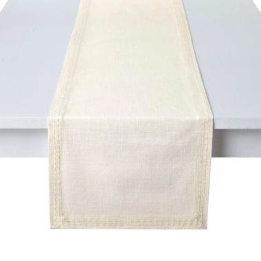 Bee &amp; Willow&trade; 90-Inch Border Stitch Table Runner in Coconut Milk. View a larger version of this product image.