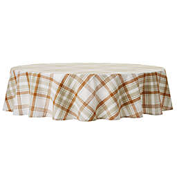 Bee & Willow™ Woven Plaid 70-Inch Round Tablecloth in Pecan