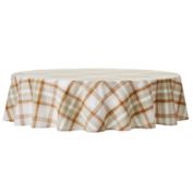 Bee & Willow&trade; Woven Plaid 70-Inch Round Tablecloth in Pecan