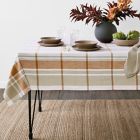 Alternate image 1 for Bee &amp; Willow&trade; Woven Plaid 60-Inch x 84-Inch Oblong Tablecloth in Pecan