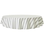 Bee &amp; Willow&trade; Woven Stripe 70-Inch Round Tablecloth in White/Charcoal