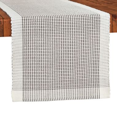 Bee &amp; Willow&trade; Bordered 72-Inch Table Runner in Granite Grey. View a larger version of this product image.
