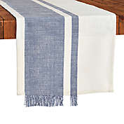 Bee &amp; Willow&trade; Asymmetrical Striped Fringe Table Runner in Folkstone Grey
