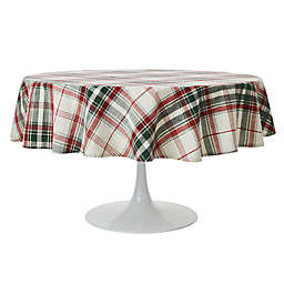 Bee & Willow™ Holiday Plaid 70-Inch Round Christmas Tablecloth in Green/Red