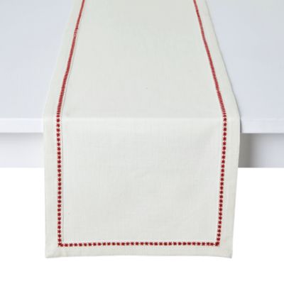 Bee &amp; Willow&trade; Snowflake Embroidered Christmas Table Runner in Coconut Milk