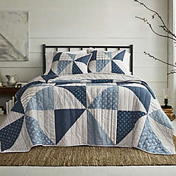 Bee & Willow™ Percale Patchwork 3-Piece King Quilt Set in Navy