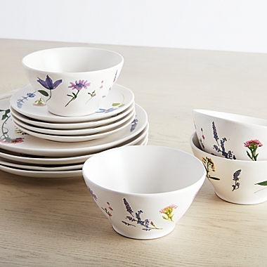 Bee &amp; Willow&trade; Charlotte Floral Organic 12-Piece Dinnerware Set. View a larger version of this product image.
