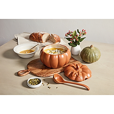 Bee & Willow&trade; Large Pumpkin 100 oz. Soup Tureen with Ladle in Orange. View a larger version of this product image.