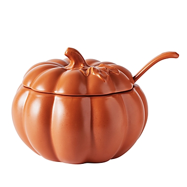 Bee & Willow&trade; Large Pumpkin 100 oz. Soup Tureen with Ladle in Orange. View a larger version of this product image.