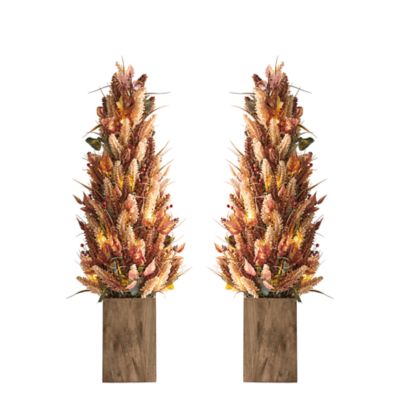 Bee & Willow&trade; 3-Foot Heather Pre-Lit Porch Trees (Set of 2)