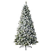 Bee & Willow&trade; 7-Foot Pre-Lit Flocked Rocky Mountain Christmas Tree with Clear Lights