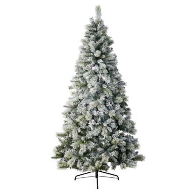 Bee & Willow&trade; 7-Foot Pre-Lit Flocked Rocky Mountain Christmas Tree with Clear Lights. View a larger version of this product image.