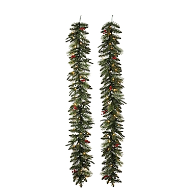 Bee &amp; Willow&trade; Classic Premium 6-Foot LED Garland in Green (Set of 2). View a larger version of this product image.